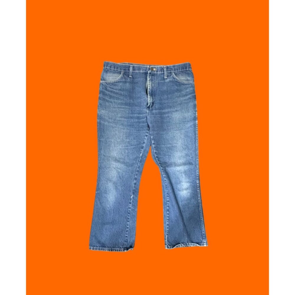 Rustler Mens Blue Denim Jeans Size 38x30 Straight Leg USA-Made